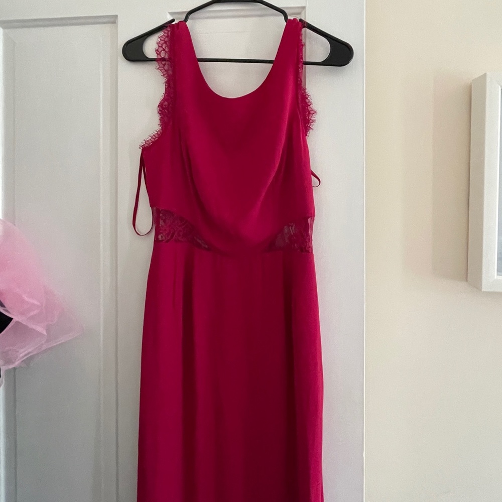 BCBG wedding guest dress with lace